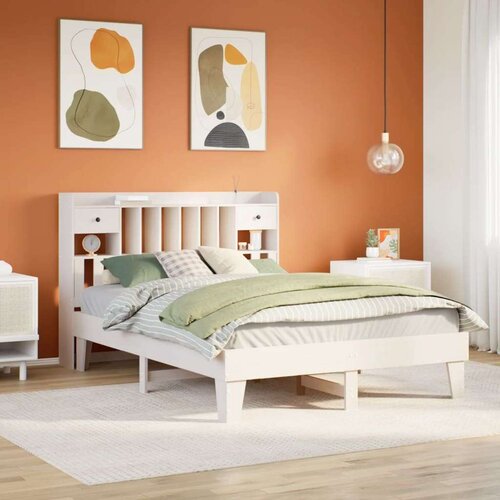 VidaXL Okvir kreveta bez madraca bijeli 160x200 cm od masivne borovine Slike