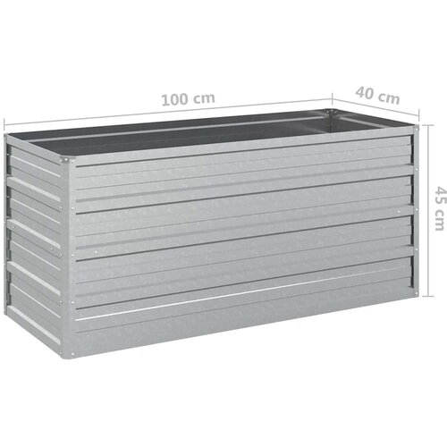 VidaXL Povi&amp;scaron;ena vrtna gredica 100 x 40 x 45 cm pocinčani čelik srebrna Slike
