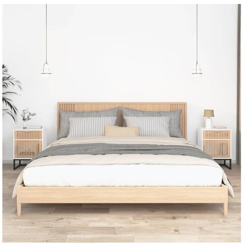  Noćni ormarići 2 kom bijeli 40 x 30 x 55 5 cm od drva i željeza Cijene