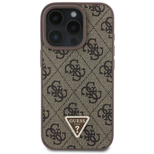 Guess Ohi&amp;scaron;je za Apple iPhone 16 Pro Max 4G Edition Strass Triangle Metallic, Rjava, (21749291) Slike