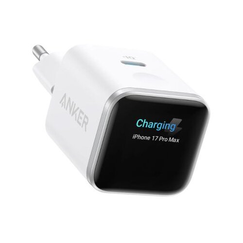 Anker Nano polnilec 45W, Smart Display, bel Slike