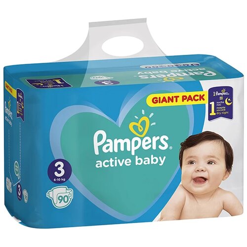 Pampers pelene active baby gp 3 midi, 90/1 Slike