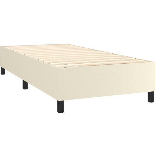 s oprugama i madracem krem 80 x 200 cm od umjetne kože Slike