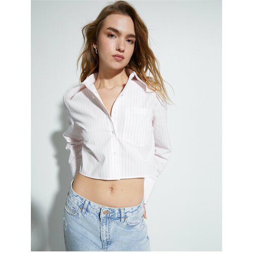 Koton Crop Shirt Long Sleeve Pocket Detailed Buttoned Classic Collar Slike
