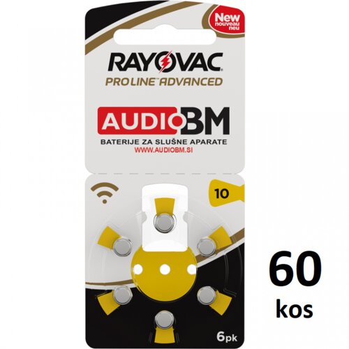 Baterije Za Slu&amp;scaron;ne Aparate Rayovac Pro Line, Tip 10, 60 Kos, Količinski Popust Slike