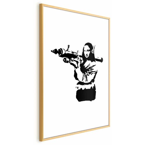  Plakat - Banksy Mona Lisa with Rocket Launcher 29.7x42 Zlatni okvir s margom Cene