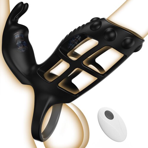 SuperLove Vibrating Cock Ring Penis Sleeve with Remote Black Cijene