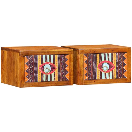 VidaXL Nočne omarice 2 kosa 35x30x22 cm Trden akacijev les, (22008112) Slike