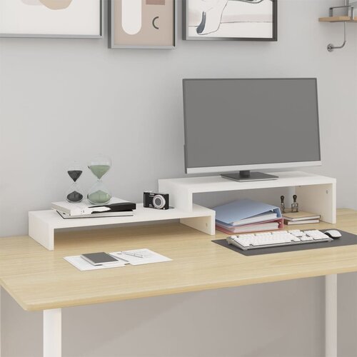  Stalak za monitor bijeli (52-101) x 22 x 14 cm masivna borovina Cijene