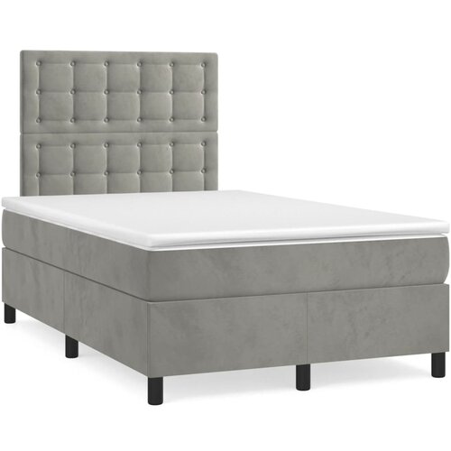  Box spring postelja z vzmetnico svetlo siva 120x200 cm žamet Cene