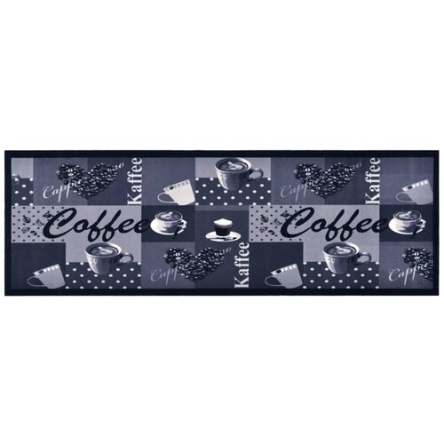  Tepih s uzorkom kave perivi plavi 60 x 180 cm Slike