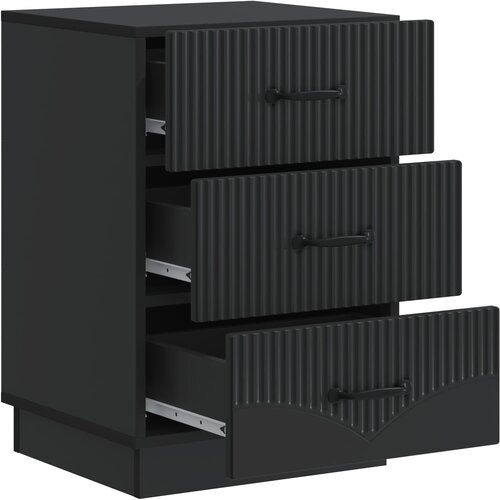  Noćni ormar s ladicama Crna 43 x 41 x 63,5 cm Konstruirano drvo Slike