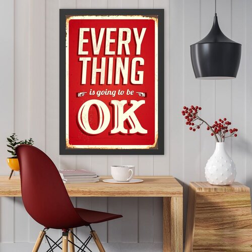 Wallity Uramljena slika Everything OK 2, 40x55 cm Cene