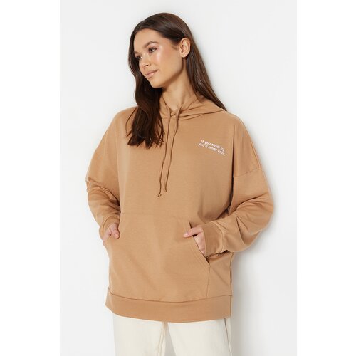 Trendyol Sweatshirt - Beige - Regular fit Slike
