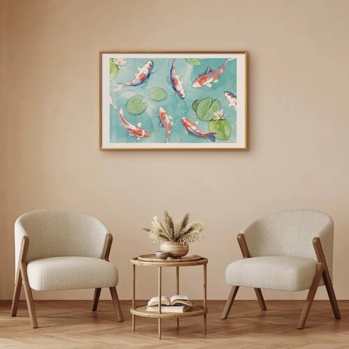  Plakat - Pond in Japan 42x29.7 Zlatni okvir s margom Cene