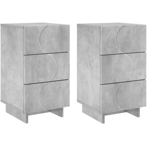  Noćni ormar 2 kom. Betonska siva 33 5 x 34 5 x 60 cm - Betonska siva 2 Slike