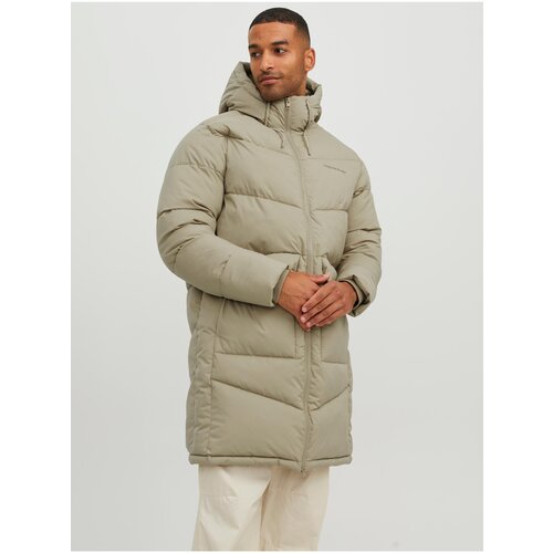 Jack &amp;amp; Jones Beige Men&amp;#039;s Quilted Winter Coat Vester - Men Slike