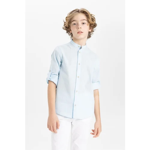 Defacto Boy's Stand Collar Long Sleeve Shirt