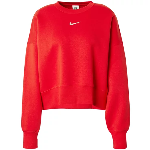 Nike Sportswear Majica 'Phoenix Fleece' rdeča / bela