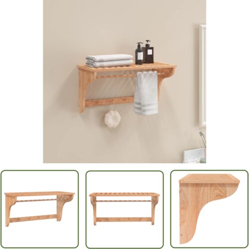 The Living Store Regal za brisače 60x30x35 cm trdna orehovina - Stojalo Za Brisače, (21743969) Cene