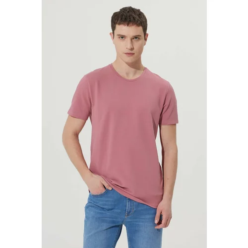 ALTINYILDIZ CLASSICS Men's Dry Rose Slim Fit Slim Fit Crewneck Short Sleeved Basic T-Shirt with a soft touch.