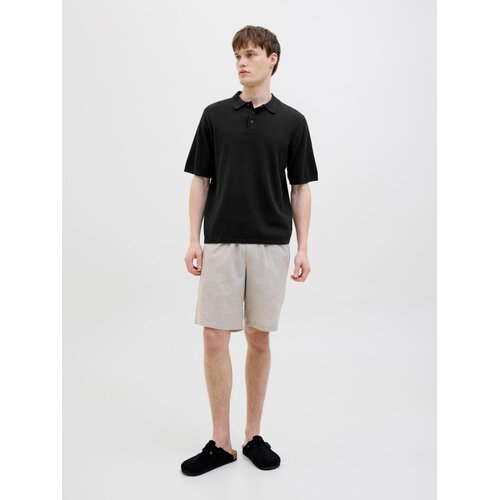 JJ Rebel Mu&amp;scaron;ka majica JREBCALLUM KNIT POLO SS SN, Crna Slike