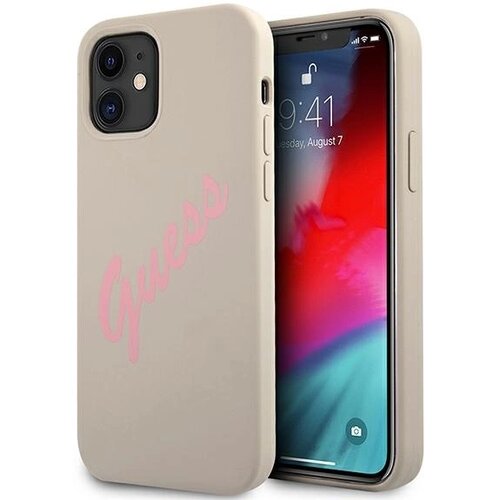 Guess SILIKONSKI OVITEK HARDCASE ZA IPHONE 12 MINI 5.4 SIVO ROZA, (21834584) Cene