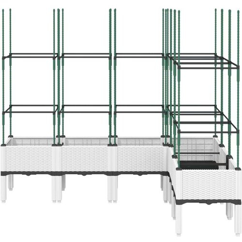  Vrtna sadilica s re&amp;scaron;etkom bijela 160 x 120 x 142 5 cm PP Slike