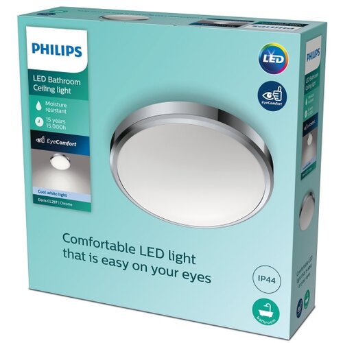 Philips LED okrogla stropna svetilka Doris (17 W, 1.700 lm, &amp;Oslash; x V: 31,3 x 9 cm, Hladno bela, Srebrna) Slike