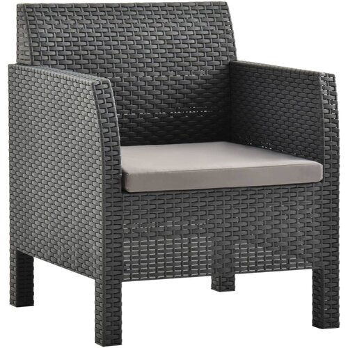  Vrtna stolica s jastukom antracit boje 63x65x76 cm PP ratan Cijene