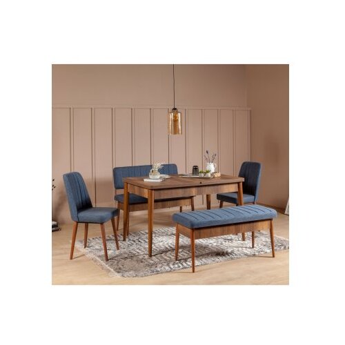 Woody Fashion Trpezarijska klupa Vina Bank 110x85x40cm Orah Slike