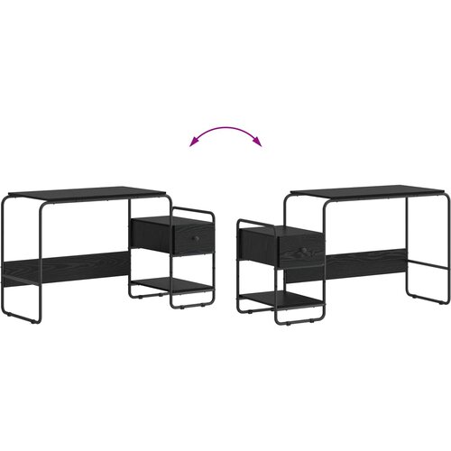  Stol s pohranom Crni hrast 131.5 x 50 x 75.5 cm Slike