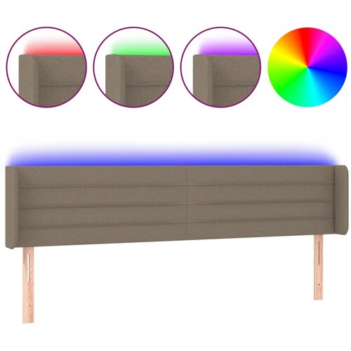 Maison Chic led posteljno vzglavje - vzglavna omarica - nočna omarica taupe 203x16x78/88 cm blago, (21706365) Slike