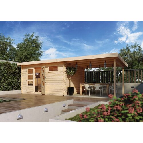 KARIBU LESENA VRTNA HI&amp;Scaron;KA BASTRUP 8 3.87X2.2X2.97+3M LES 28MM Slike