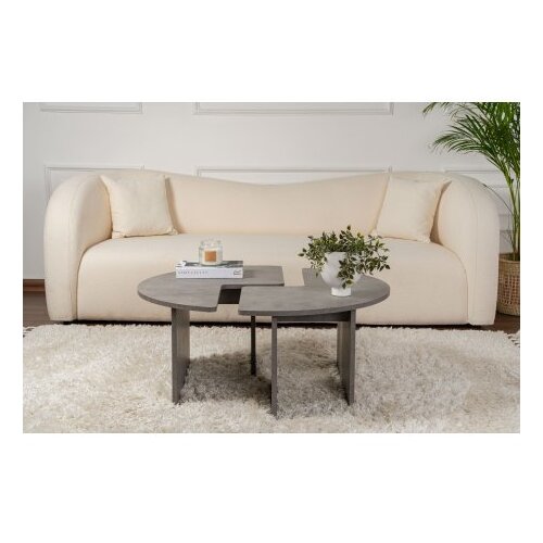 Hanah home Klub sto Moira, O90x41cm, Sivi Cene
