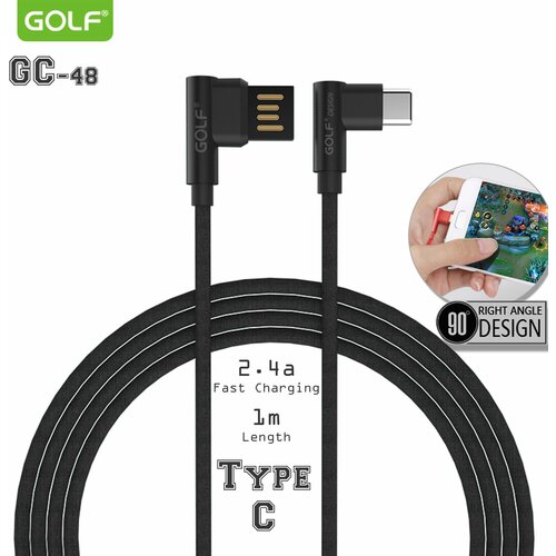 Golf USB kabl tip C 1m 90° GC-48T crni ( 00G100 ) Slike
