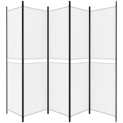  pregrada s 5 panela bijela 250 x 200 cm od tkanine Slike