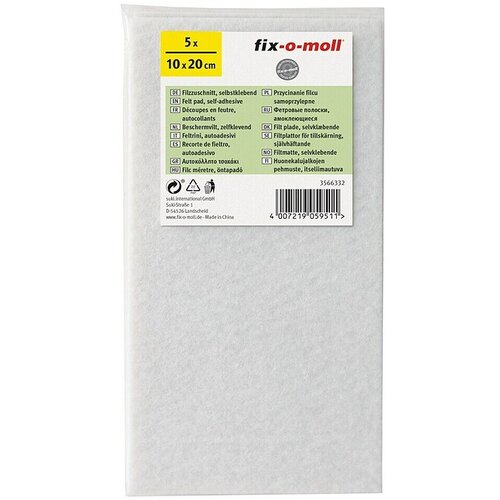 Fix-o-moll Podstavki iz filca (&Scaron; x V: 100 x 200 mm, Lepljenje, 5 kos, Bela) Cene