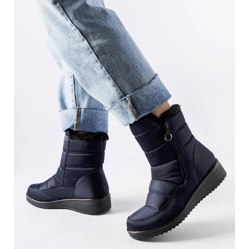 Gemre Navy snow boots with low wedge Mount Cene