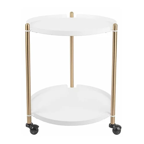 Leitmotiv metalni pomoćni stolić u bijelo-zlatnoj boji Thrill