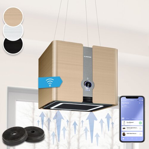 Klarstein Futurelight Smart, Otočna napa, Recirkulacija, 420m&sup3;/h, LED, nehrđajući čelik Cijene