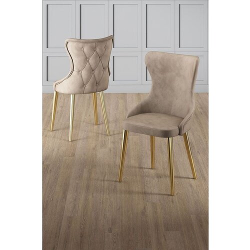 Hanah home Alpa - Cappuccino, Gold CappuccinoGold Chair Set (4 Pieces) Cene