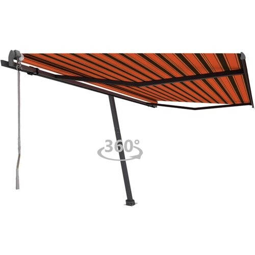 vidaXL prostostoječa avtomatska tenda 450x300 cm oranžna/rjava Cene
