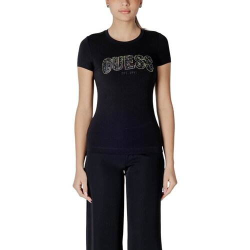 Guess Majice s kratkimi rokavi CN SS LOGO LACE TEE W5GI04 J1314 Črna Cene