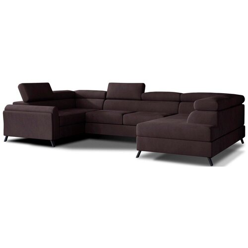 ELTAP Tamno smeđa baršunasti sklopiva/s prostorom za odlaganje kutna garnitura (s desnim kutom/u obliku slova "U") Escada – Cijene