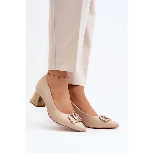 Laura Messi Elegant Pumps with Ornament 2740 Beige