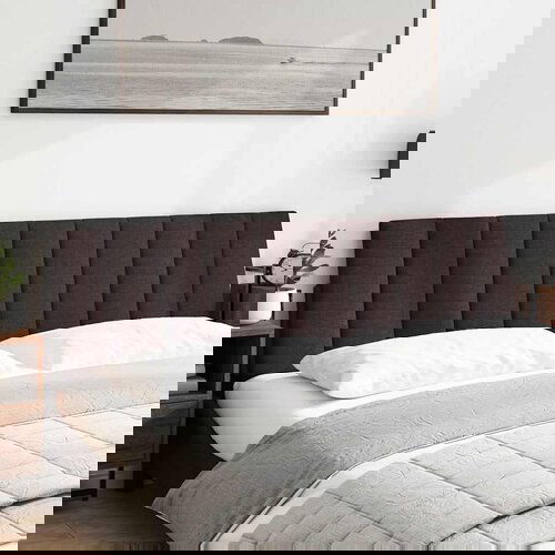 Maison Chic Posteljno vzglavje - Vzglavna omarica - Vzglavna stranica temno rjava 180 cm blago, (21704135) Cene