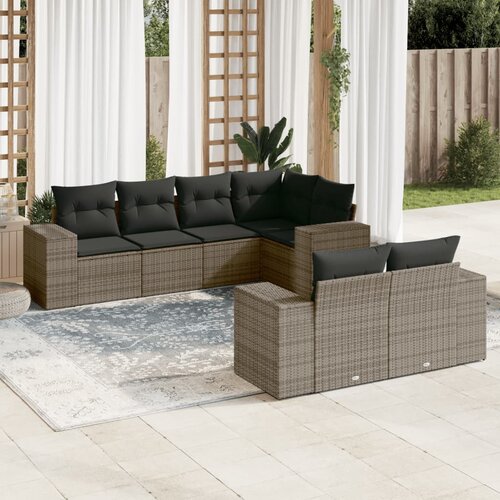vidaXL 7-dijelni set vrtnih sofa sivi od poliratana Cijene