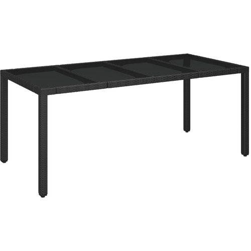  9-dijelni vrtni blagovaonski set s jastucima crni od poliratana Crna Dužina stola 190 cm Slike