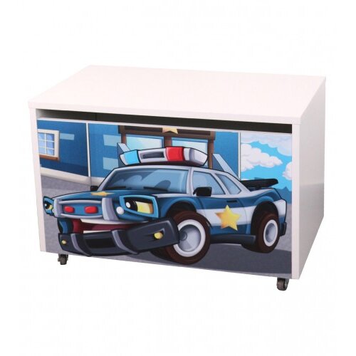 Happy Kitty Kutija za igračke drvena 70x40x40cm Policijsko auto Cijene